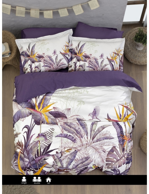 First Choice 3DS-155 Palm Garden Purple | Постельное белье сатин